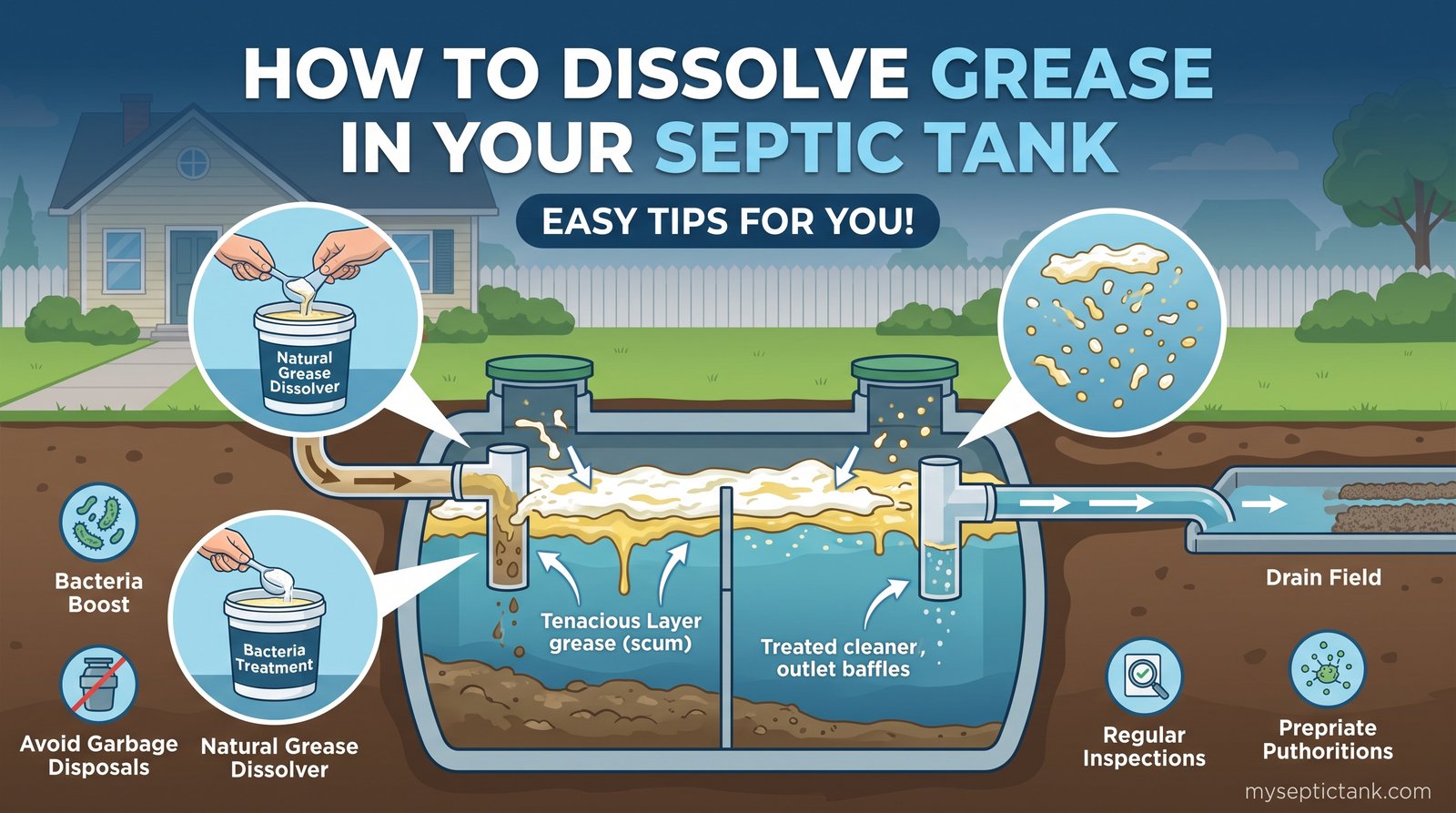 how to dissolve grease in your septic tank