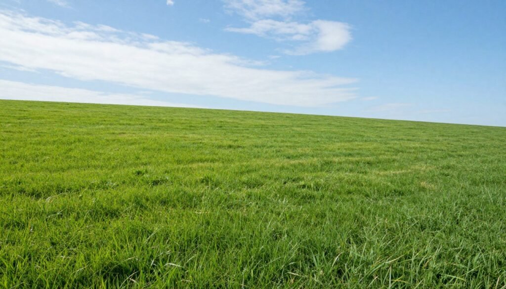 Grass covered drainfield without trees, shrubs, or vehicle traffic